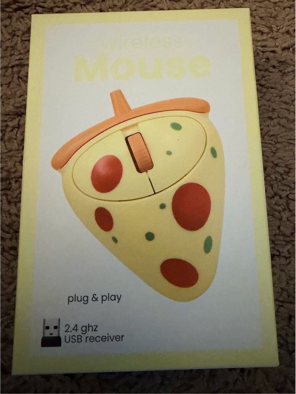 Vivitar Pizza Shaped Wireless Mouse 2.4GHz USB Receiver Plug & Play